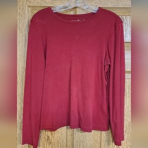 Eddie Bauer Long Sleeve Red T-shirt
